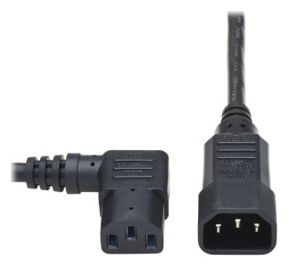 Tripp Lite by Eaton Power Extension Cord Right-Angle C13 to C14 PDU Style - 10A 250V 18 AWG 2 ft. (0.61 m) Black