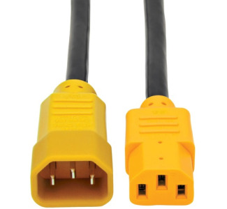 Tripp Lite by Eaton Heavy-Duty PDU Power Cord C13 to C14 - 15A 250V 14 AWG 6 ft. (1.83 m) Yellow Plugs