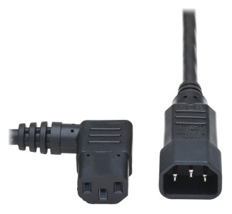 Eaton Tripp Lite Series Power Extension Cord, Left-Angle C13 to C14 PDU Style - 10A, 250V, 18 AWG, 2 ft. (0.61 m), Black