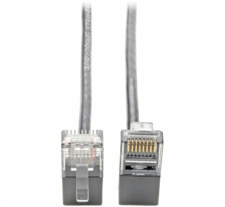 Eaton Tripp Lite Series Right-Angle Cat6 Gigabit Snagless Molded Slim UTP Ethernet Cable (RJ45 M/M), Gray, 1 ft. (0.31 m)