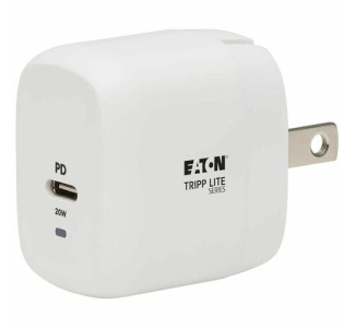 Eaton Tripp Lite Series Compact 1-Port USB-C Wall Charger - GaN Technology, 20W PD3.0 Charging, White