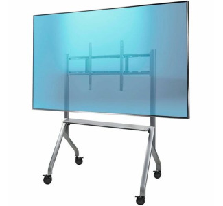 StarTech Easel-Style TV Cart for up to 100inch and 220lb Displays, Height-Adjustable Rolling Stand, Mobile Mount w/ 3