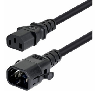 StarTech 6ft (1.8m) Power Extension Cord, Locking C14 to C13, PDU Power Cord, 10A 250V, 18AWG, UL Listed, TAA